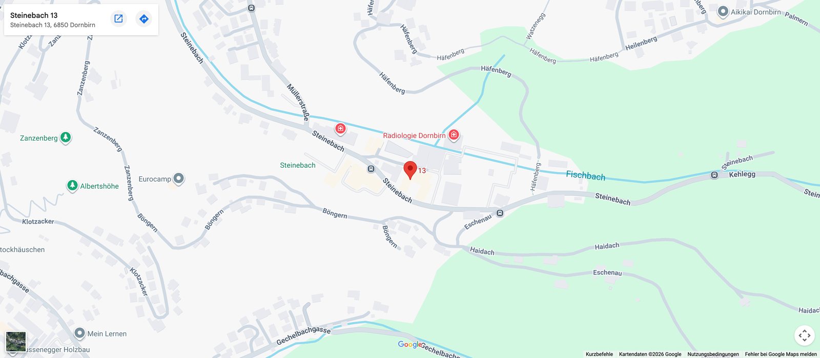 Karte: digibon, Steinebach 13, 6850 Dornbirn